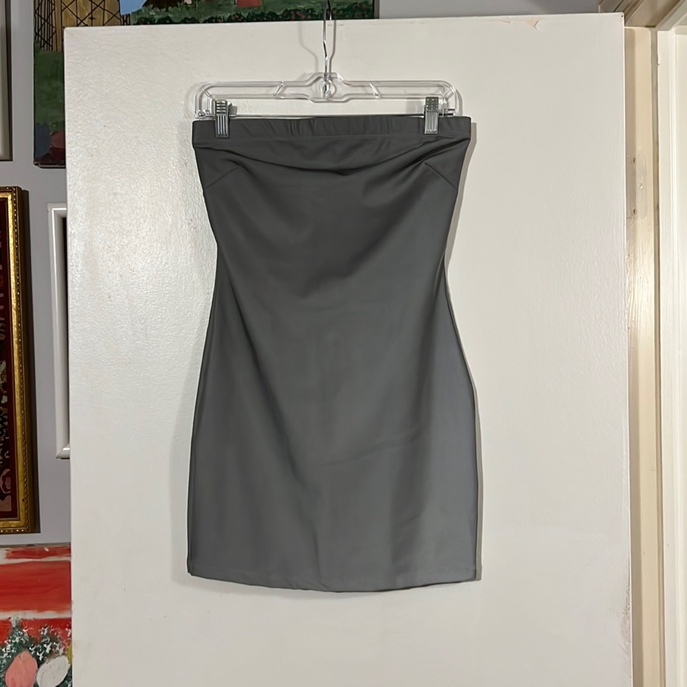 Fashion nova gray strapless dress